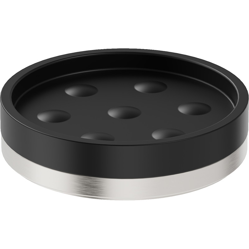 Mexen Triv standing soap dish, black/brushed nickel - 70A33057-97B