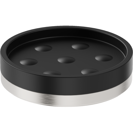 Mexen Triv standing soap dish, black/brushed nickel - 70A33057-97B