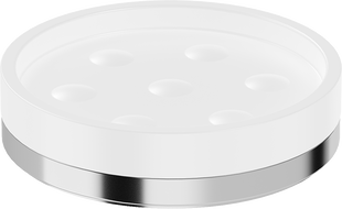 Mexen Triv Standing Soap Dish, White/Chrome - 70A33057-00W