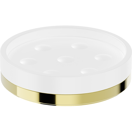 Mexen Triv freestanding soap dish, white/gold - 70A33057-50W