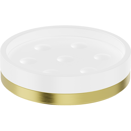 Mexen Triv standing soap dish, white/brushed gold - 70A33057-55W