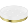 Mexen Triv standing soap dish, white/brushed gold - 70A33057-55W