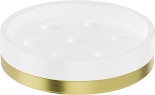 Mexen Triv standing soap dish, white/brushed gold - 70A33057-55W