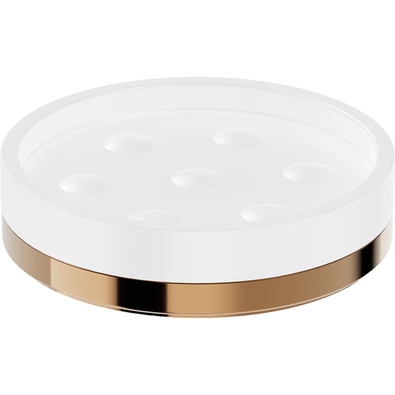 Mexen Triv standing soap dish, white/pink gold - 70A33057-60W