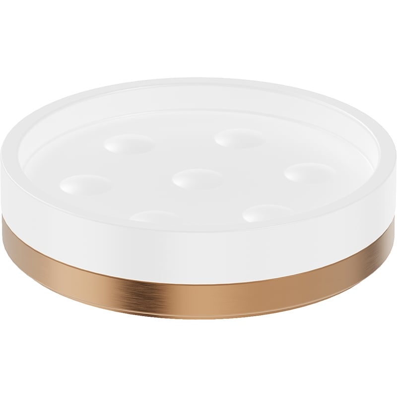 Mexen Triv stand soap dish, white/brushed copper - 70A33057-65W