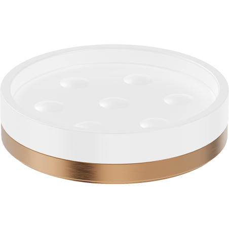 Mexen Triv stand soap dish, white/brushed copper - 70A33057-65W