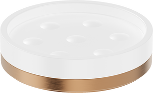 Mexen Triv stand soap dish, white/brushed copper - 70A33057-65W