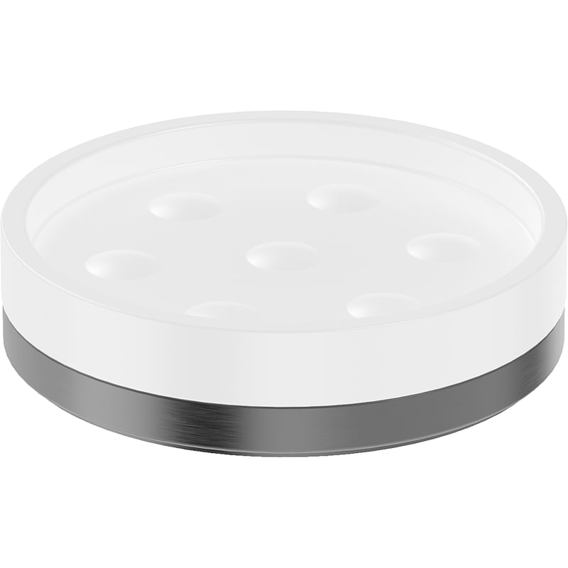 Mexen Triv standing soap dish, white/gun gray brushed - 70A33057-66W