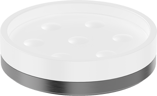 Mexen Triv standing soap dish, white/gun gray brushed - 70A33057-66W