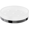 Mexen Triv standing soap dish, white/black chrome - 70A33057-73W