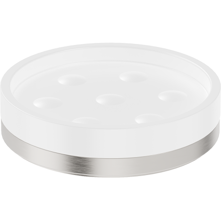 Mexen Triv standing soap dish, white/brushed nickel - 70A33057-97W