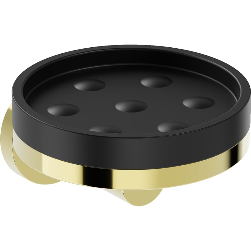 Mexen Triv soap dish, black/gold - 70A33055-50B