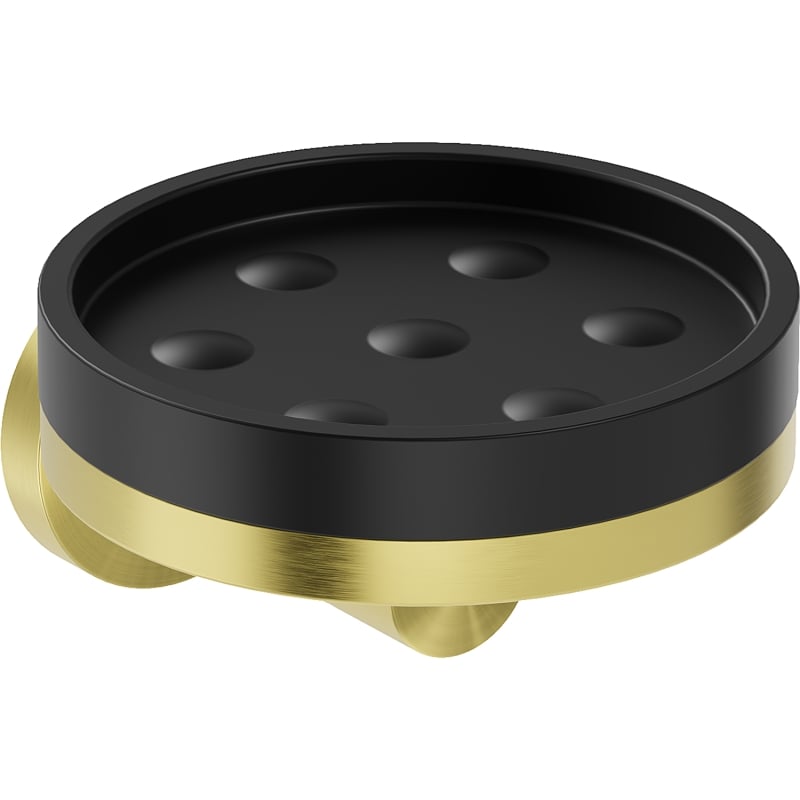 Mexen Triv soap dish, black/gold brushed - 70A33055-55B
