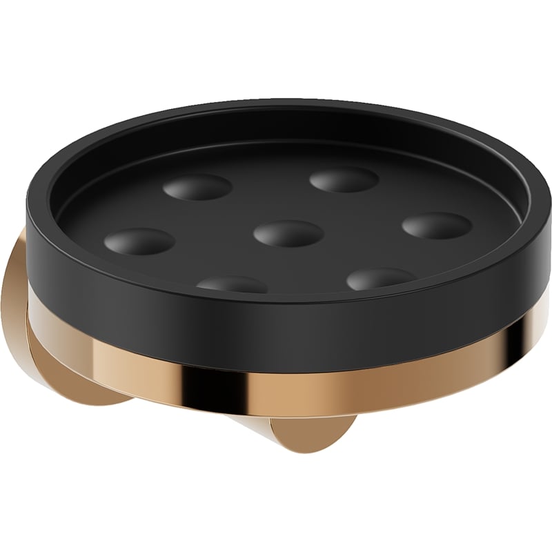 Mexen Triv soap dish, black/rose gold - 70A33055-60B