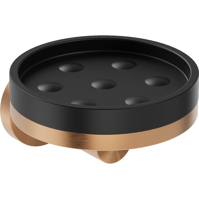 Mexen Triv soap dish, black/brushed copper - 70A33055-65B