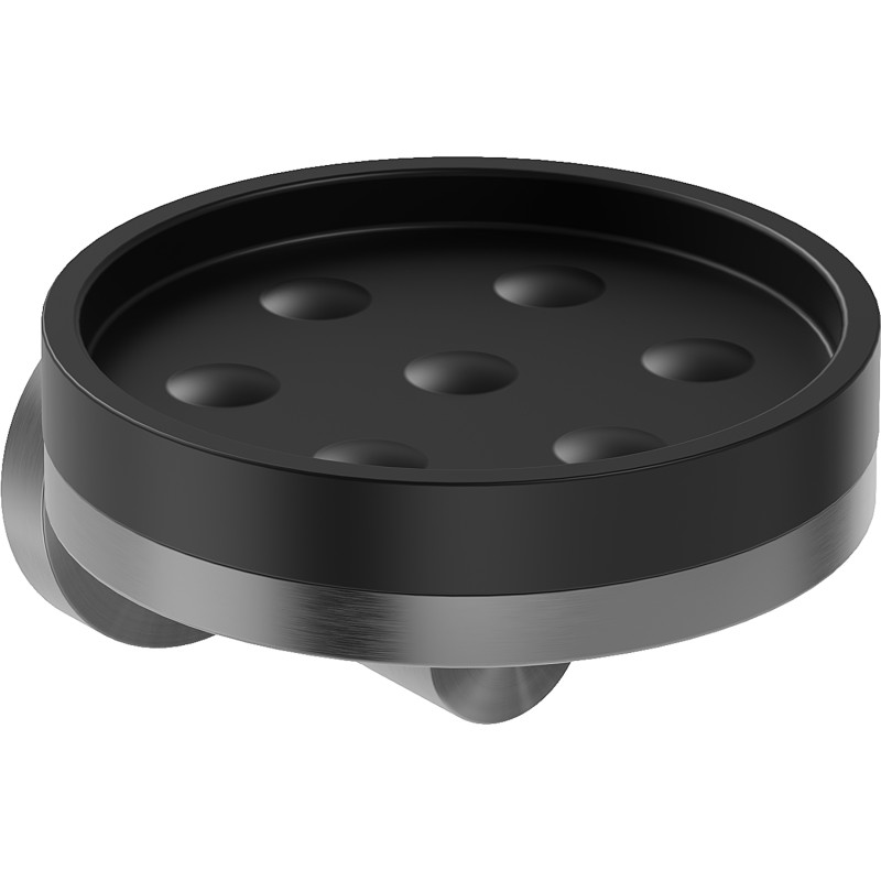 Mexen Triv soap dish, black/gun gray brushed - 70A33055-66B