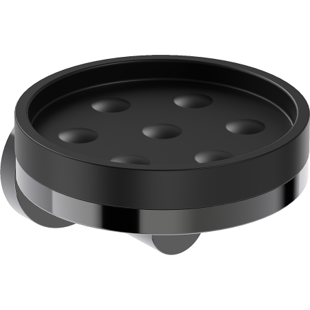 Mexen Triv soap dish, black/black chrome - 70A33055-73B