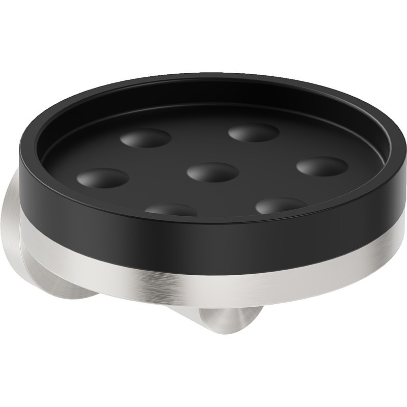 Mexen Triv soap dish, black/brushed nickel - 70A33055-97B