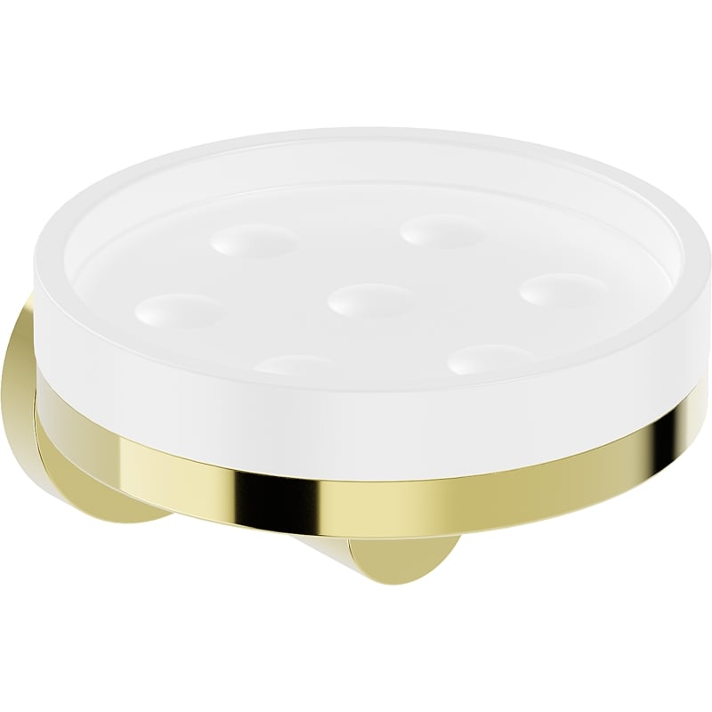 Mexen Triv soap dish, white/gold - 70A33055-50W