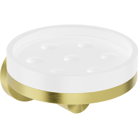Mexen Triv soap dish, white/gold brushed - 70A33055-55W