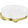 Mexen Triv soap dish, white/gold brushed - 70A33055-55W