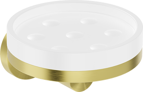 Mexen Triv soap dish, white/gold brushed - 70A33055-55W