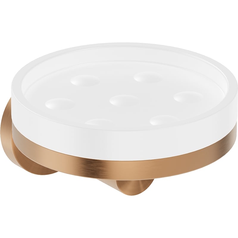 Mexen Triv soap dish, white/brushed copper - 70A33055-65W