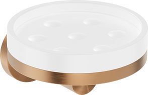 Mexen Triv soap dish, white/brushed copper - 70A33055-65W