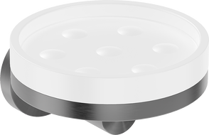 Mexen Triv soap dish, white/brushed gun gray - 70A33055-66W