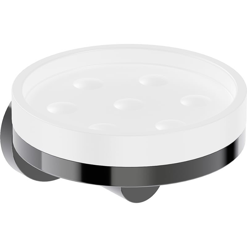 Mexen Triv soap dish, white/black chrome - 70A33055-73W