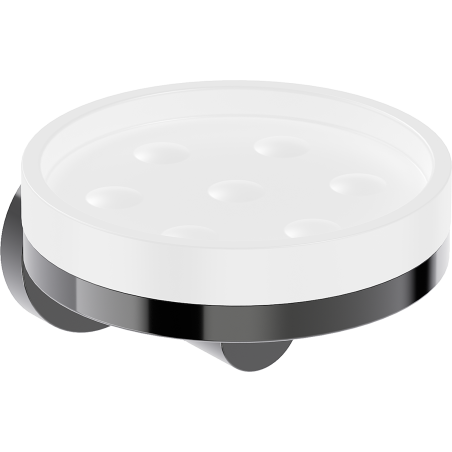 Mexen Triv soap dish, white/black chrome - 70A33055-73W