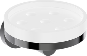 Mexen Triv soap dish, white/black chrome - 70A33055-73W
