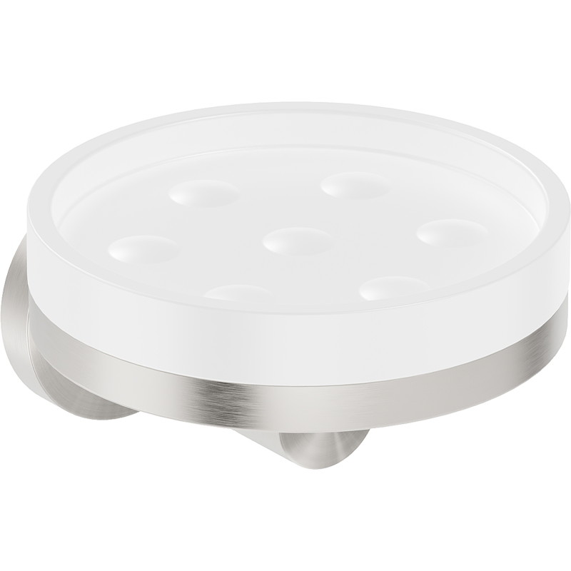 Mexen Triv soap dish, white/brushed nickel - 70A33055-97W
