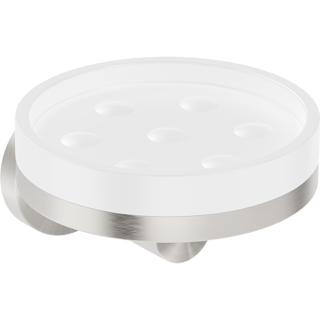 Mexen Triv soap dish, white/brushed nickel - 70A33055-97W