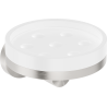 Mexen Triv soap dish, white/brushed nickel - 70A33055-97W