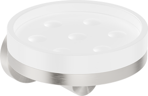Mexen Triv soap dish, white/brushed nickel - 70A33055-97W