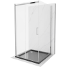 Mexen Omega-3S 3-wall shower cabin, sliding 100x100 cm, transparent, chrome + Flat shower tray - 825-100-100-01-00-3s-4070