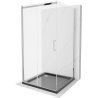 Mexen Omega-3S 3-wall sliding shower cabin 100x100 cm, transparent, chrome + Flat shower tray - 825-100-100-01-00-3s-4070