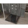 Mexen Omega-3S 3-wall sliding shower cabin 100x100 cm, transparent, chrome + Flat shower tray - 825-100-100-01-00-3s-4070