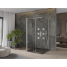 Mexen Omega-3S 3-wall shower cabin, sliding 100x100 cm, transparent, chrome + Flat shower tray - 825-100-100-01-00-3s-4070