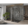 Mexen Omega-3S 3-wall sliding shower cabin 100x100 cm, transparent, chrome + Flat shower tray - 825-100-100-01-00-3s-4070