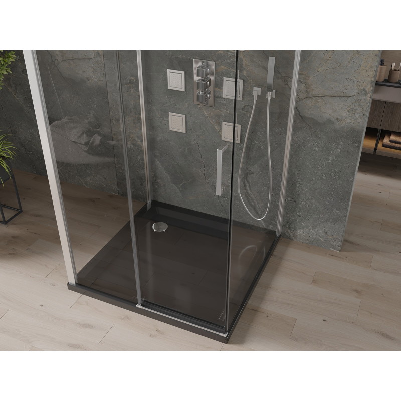 Mexen Omega-3S 3-wall shower cabin, sliding 100x100 cm, transparent, chrome + Flat tray - 825-100-100-01-00-3s-4070