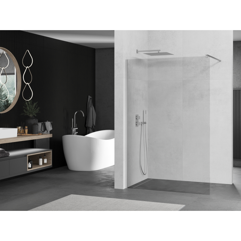 Mexen Kioto Walk-in Shower Wall 70 x 200 cm, transparent 8 mm, chrome - 800-070-101-01-00