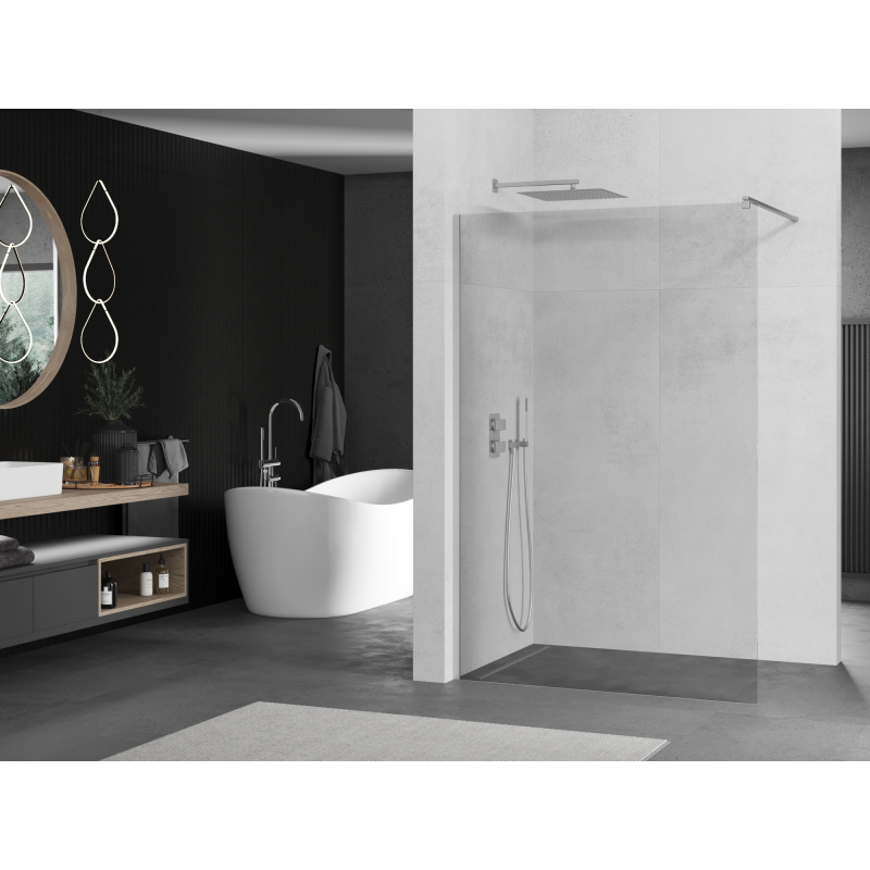 Mexen Kioto Walk-in Shower Screen 80 x 200 cm, Transparent 8 mm, Chrome - 800-080-101-01-00