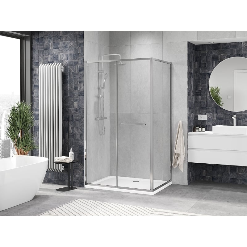 Mexen Linea sliding shower enclosure 85 x 95 cm, transparent, chrome - 8E1-085-095-01-01