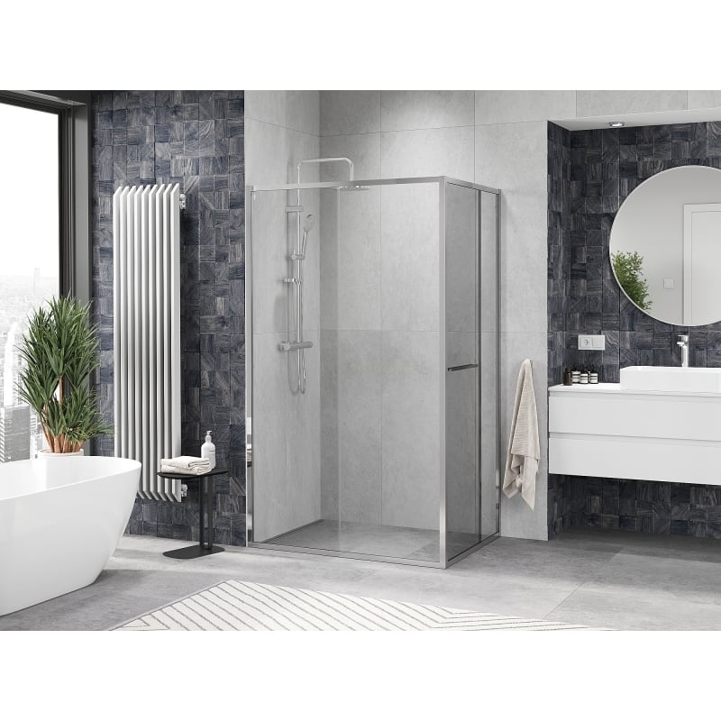 Mexen Linea sliding shower cabin 95 x 100 cm, transparent, chrome - 8E1-095-100-01-01