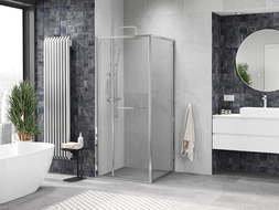 Mexen Linea 80 x 80 cm Sliding Shower Enclosure, Transparent, Chrome - 8E1-080-080-01-01