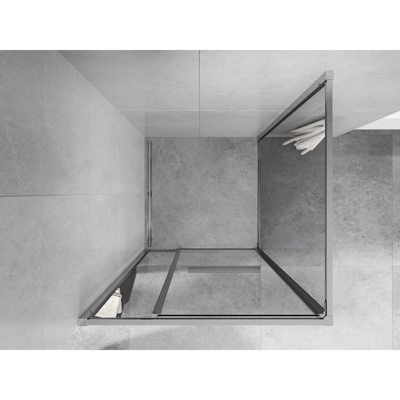Mexen Linea sliding shower cabin 95 x 95 cm, transparent, chrome - 8E1-095-095-01-01