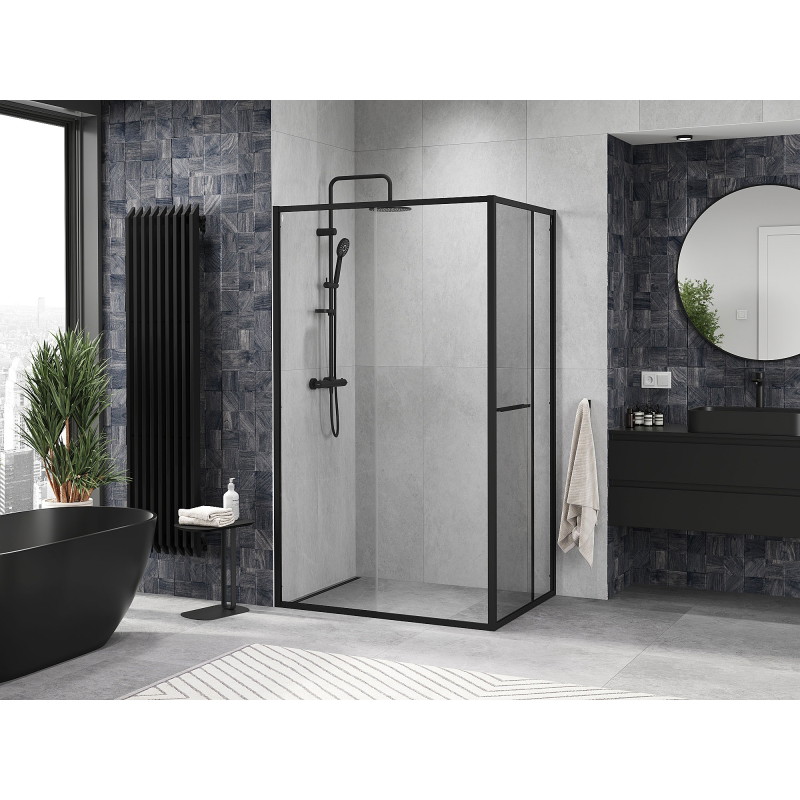 Mexen Linea sliding shower cabin 100 x 85 cm, transparent, black - 8E1-100-085-70-70