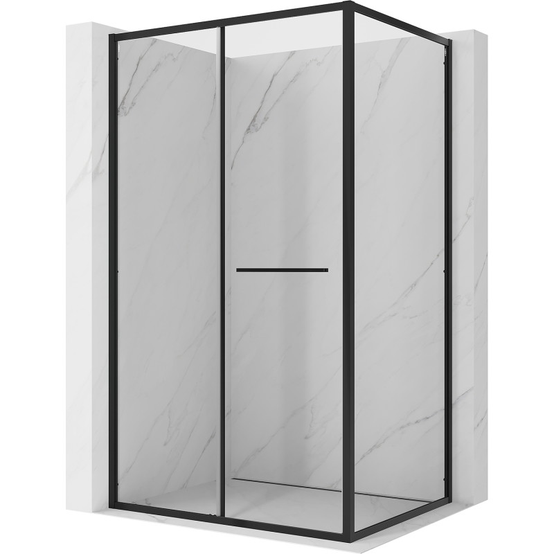 Mexen Linea sliding shower enclosure 110 x 100 cm, transparent, black - 8E1-110-100-70-70